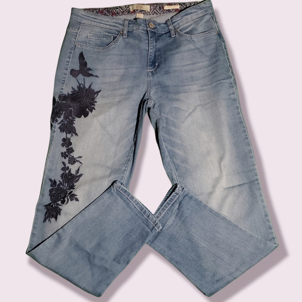 Vintage America Embroidered Bestie Jeans